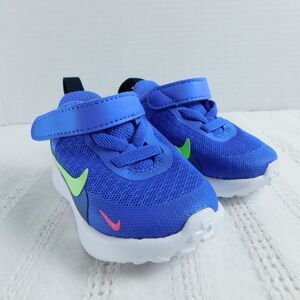 Nike Revolution Size 2C Ultramarine/Lime Toddler's Sneakers (purplish color) EUC